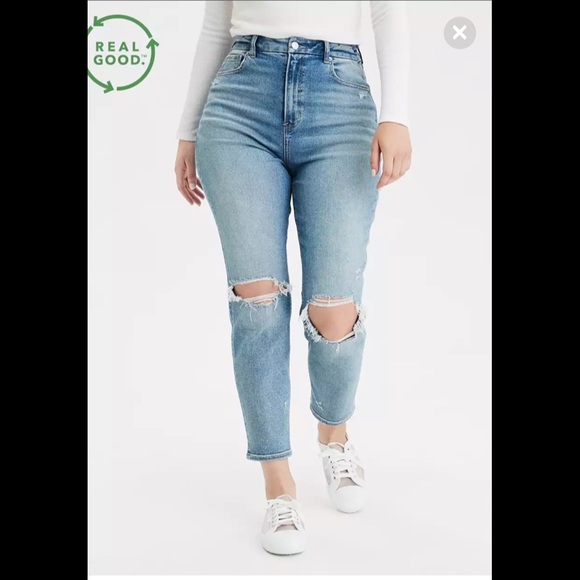 American Eagle Outfitters Denim - AE Stretch Curvy Mom Jean, size 4 curvy SHORT